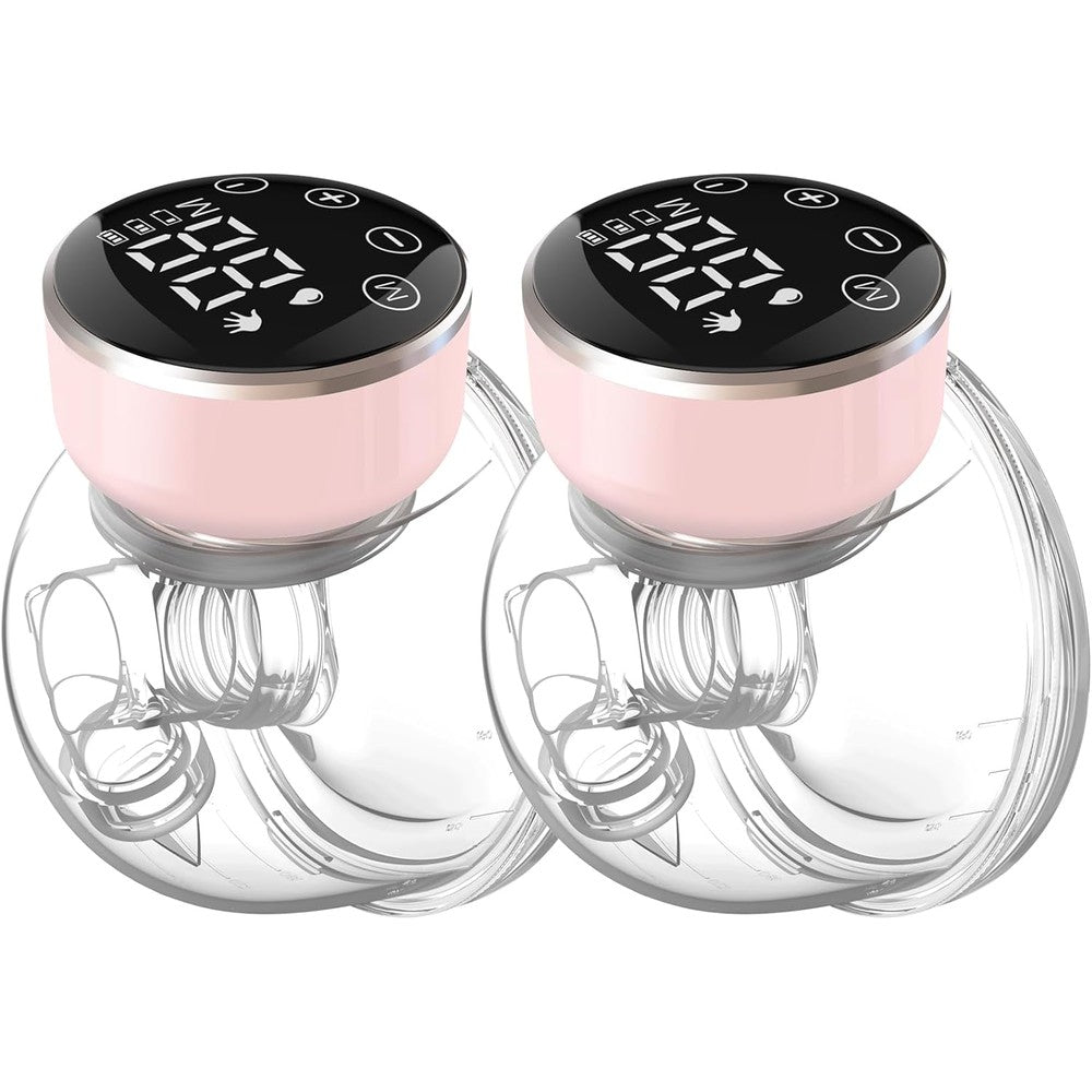 NaNaLazy wearable electric breast pump front view in pink