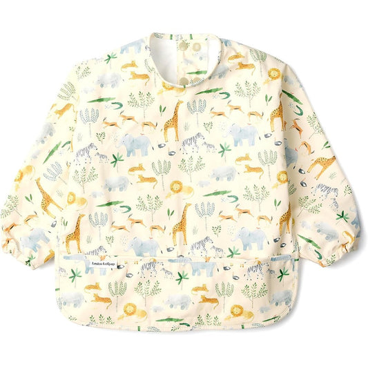 Loulou Lollipop Long Sleeve Waterproof Bib front view for baby boy and girl feeding protection