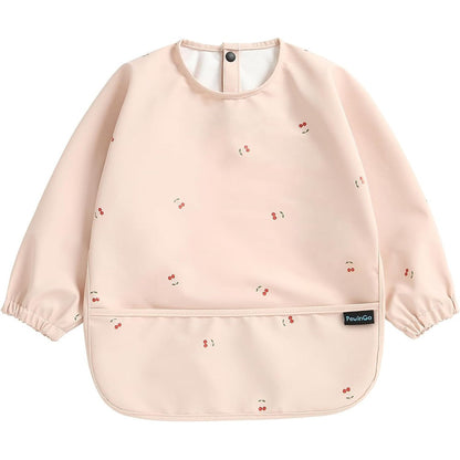 PewinGo Baby Long Sleeve Weaning Bib And Coverall For Baby Led Weaning Waterproof Pink 6 Months To 3 Years - Image 1
