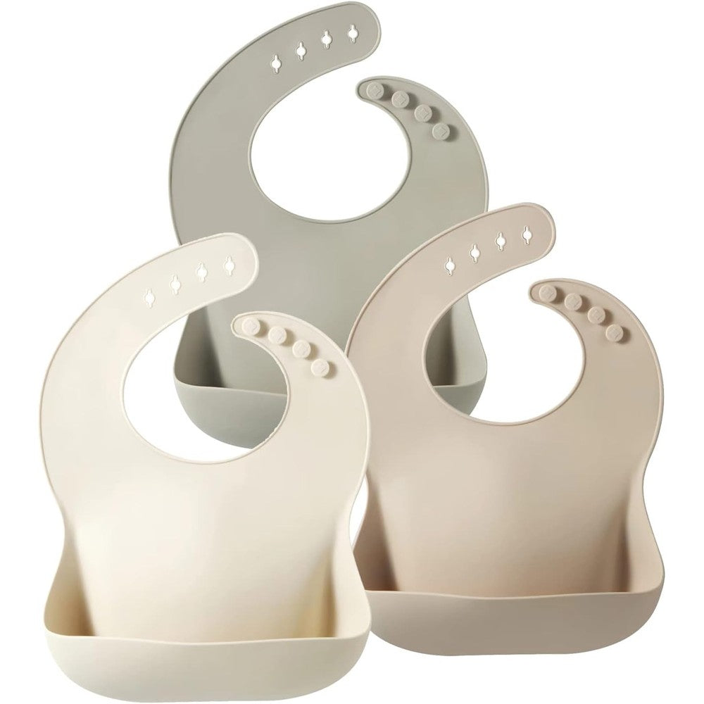 PandaEar silicone baby bibs set front view