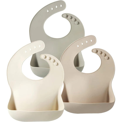 PandaEar silicone baby bibs set front view