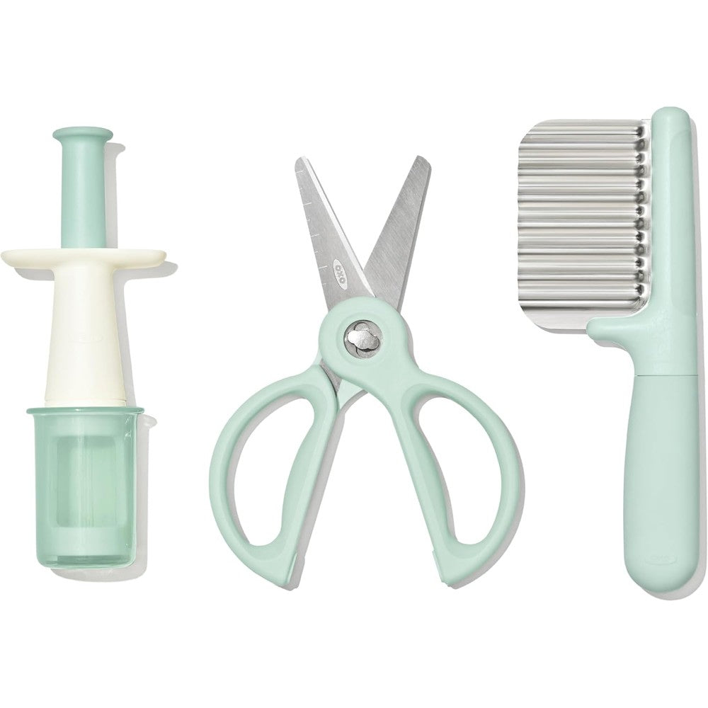 Oxo Tot Cut and Prep Set baby feeding tools front view