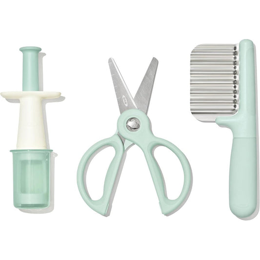 Oxo Tot Cut and Prep Set baby feeding tools front view