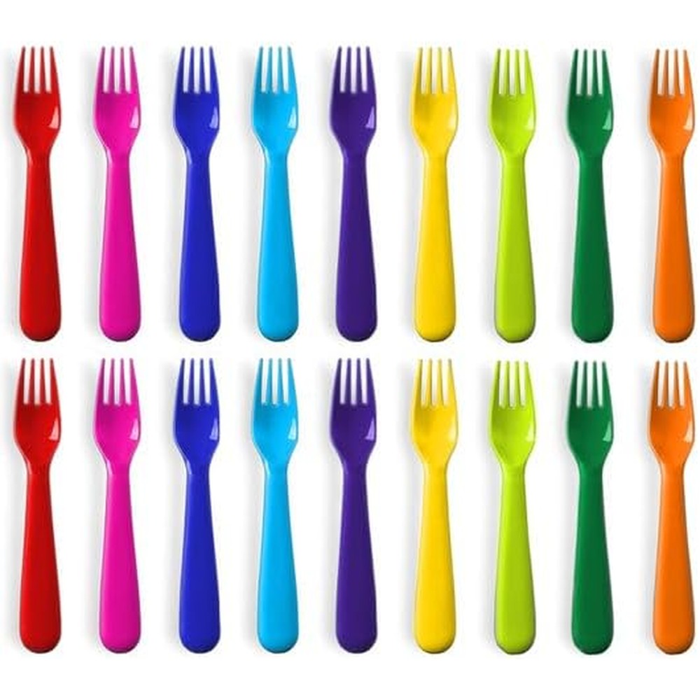 Plaskidy plastic kids fork set of 18 pieces front view