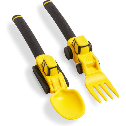 Dinneractive construction themed toddler fork and spoon set