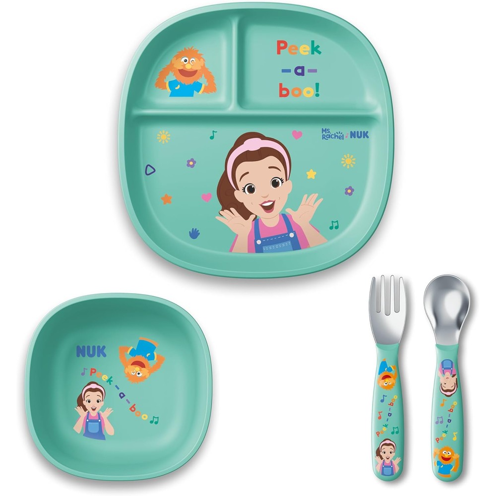 NUK Ms. Rachel toddler dinnerware set front view