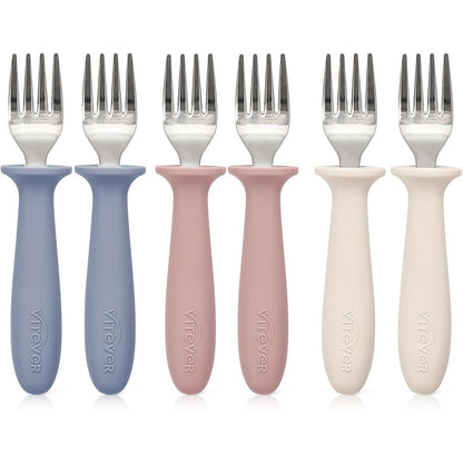 Vitever toddler forks set with silicone handles front view