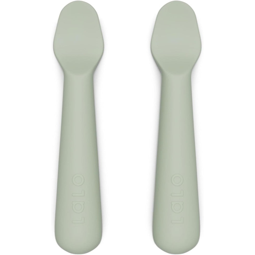 Lalo Little Spoon Set in Sage color front view