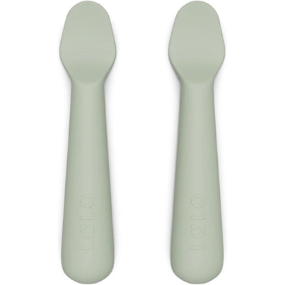 Lalo Little Spoon Set in Sage color front view