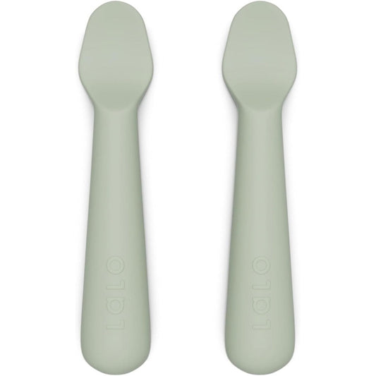 Lalo Little Spoon Set in Sage color front view