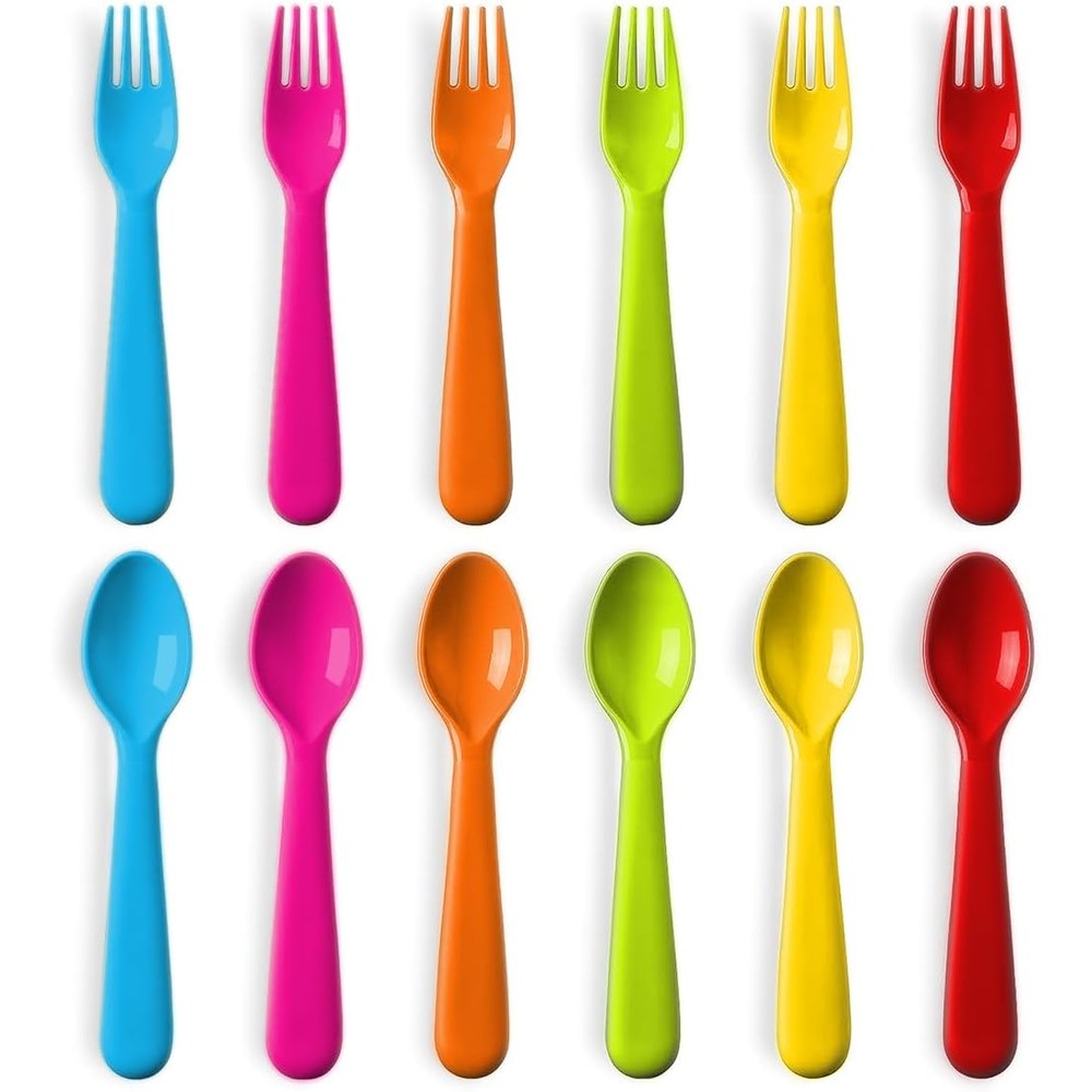 Plaskidy plastic toddler utensils set of 12 front view