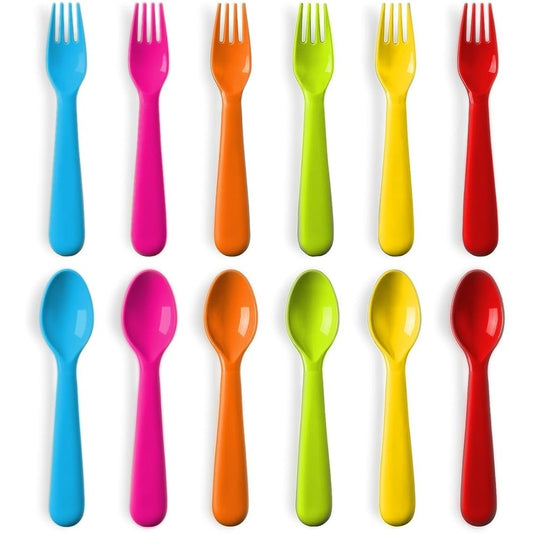 Plaskidy plastic toddler utensils set of 12 front view