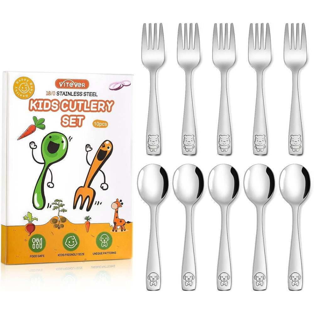 Vitever 10-Piece Toddler Utensils Set front view