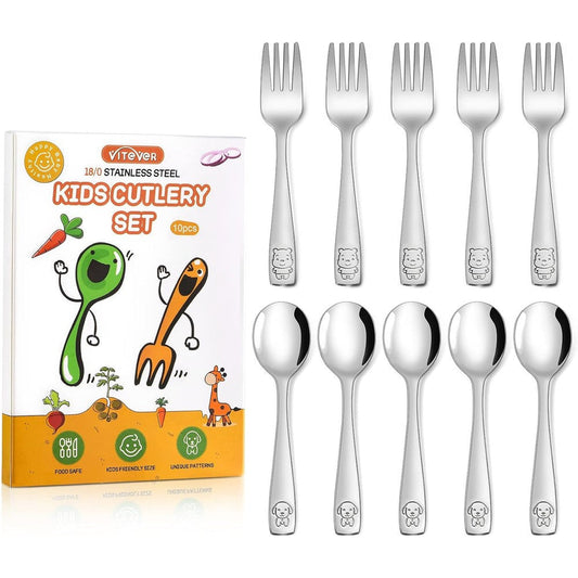 Vitever 10-Piece Toddler Utensils Set front view