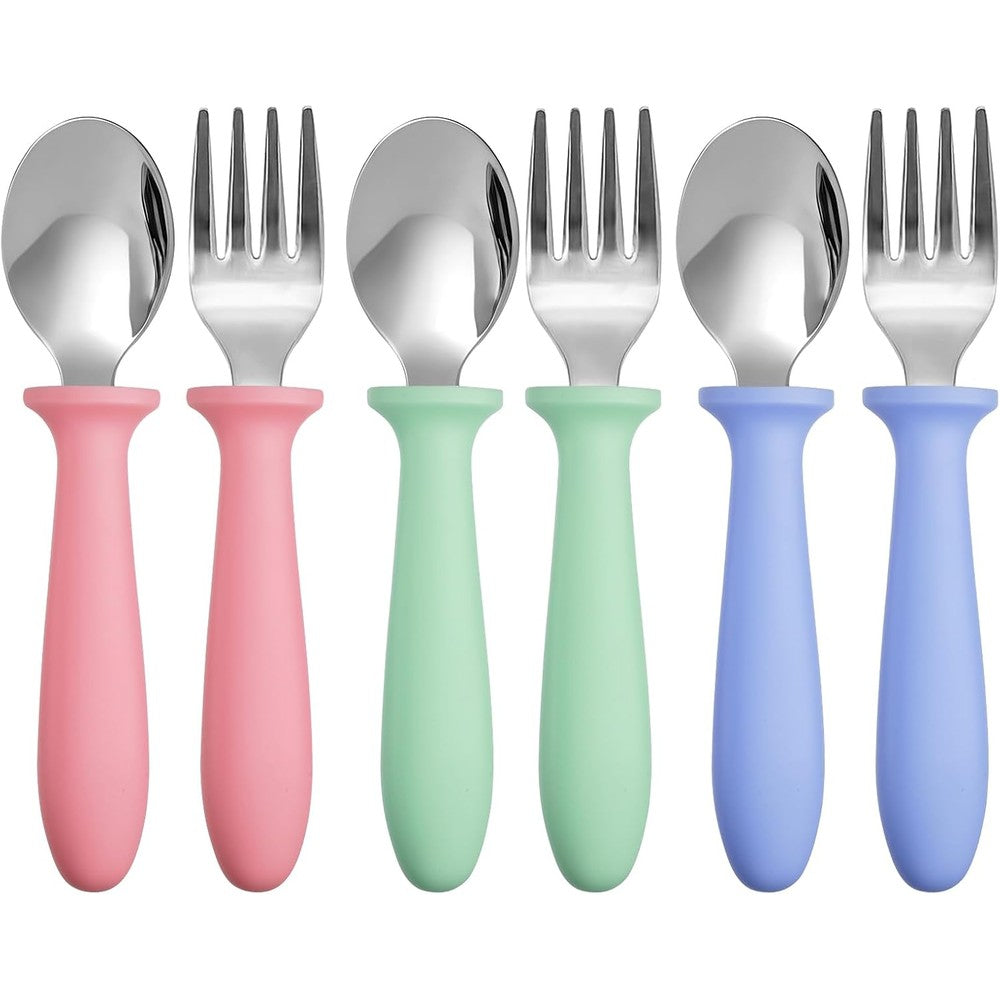 Pimoys toddler utensils 6 piece set front view