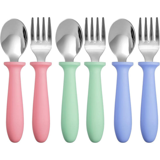 Pimoys toddler utensils 6 piece set front view