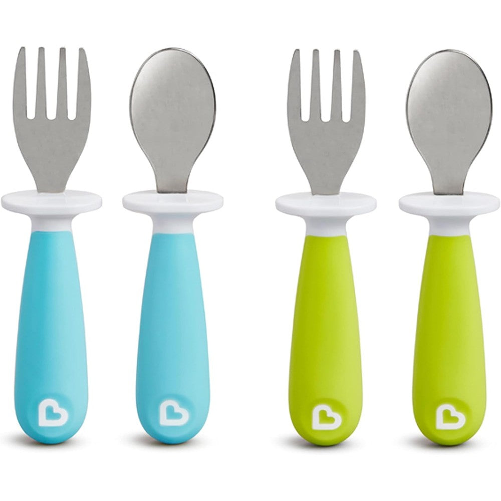 Munchkin Raise toddler fork and spoon set front view