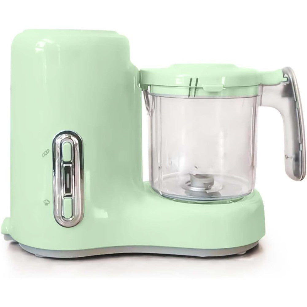 GROWNSY Baby Food Maker and Processor in Tender Green front view showing compact digital control panel.