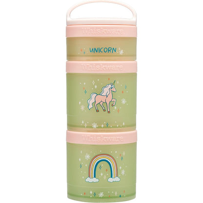 Whiskware unicorn snack containers front view for kids