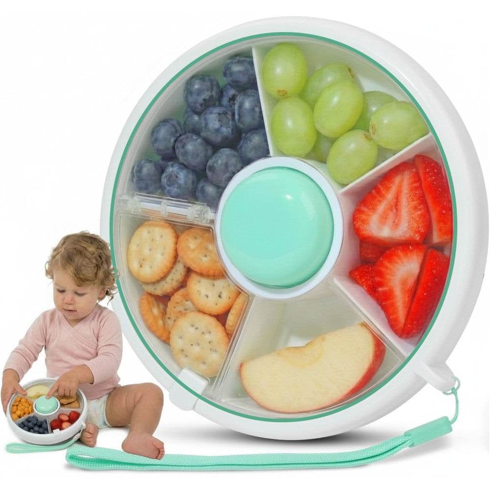 Trendo green rotating toddler snack spinner front view