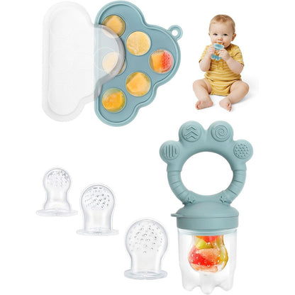 Haakaa baby breastmilk popsicle molds and fruit feeder set front view