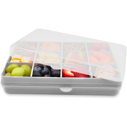 Melii Snackle Box 12 Compartment Grey front view