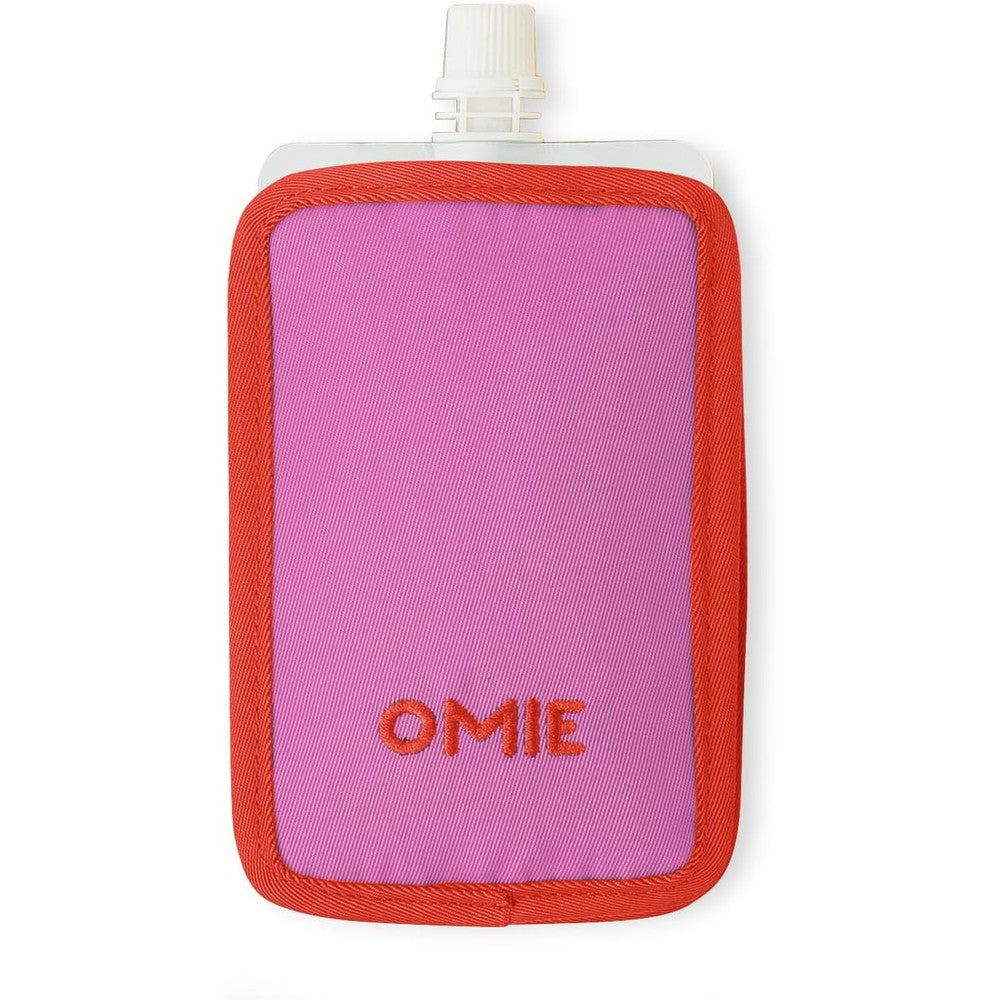 Omie OmieChill travel food pouch cooler front view in pink