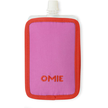 Omie OmieChill travel food pouch cooler front view in pink