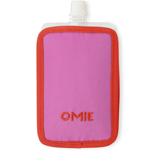 Omie OmieChill travel food pouch cooler front view in pink