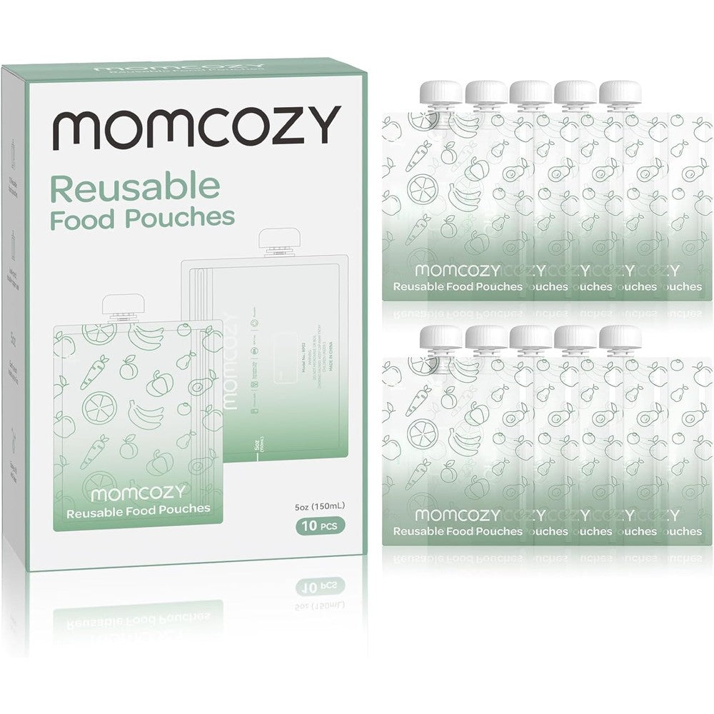 Momcozy reusable baby food pouches front view