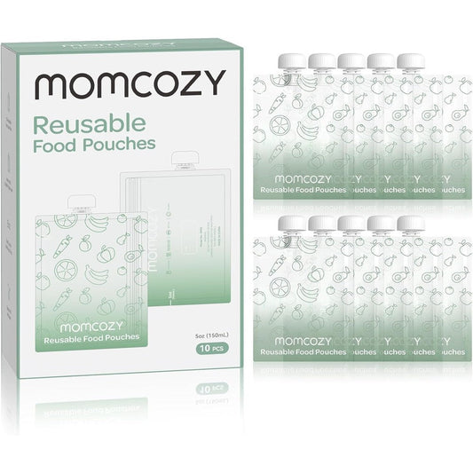 Momcozy reusable baby food pouches front view