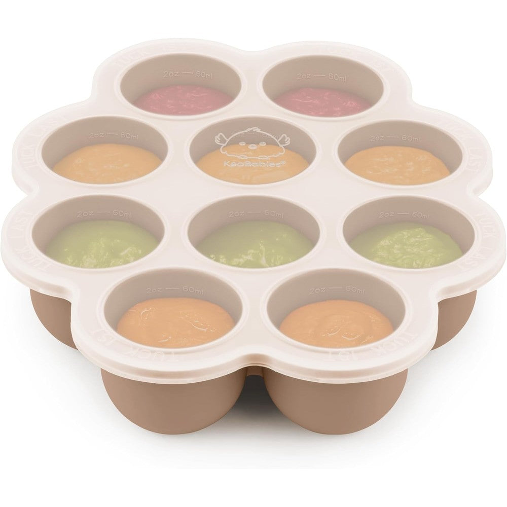 KeaBabies Silicone Food Freezer Trays in Chai Latte color front view
