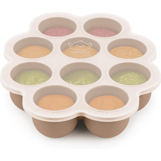 KeaBabies Silicone Food Freezer Trays in Chai Latte color front view