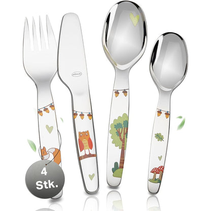 Rosle Forest Friends Childrens Cutlery 4 Piece Set front view