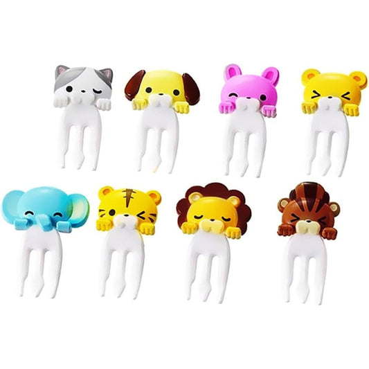 Toyandona 8 pieces cartoon animal bento food picks set front view