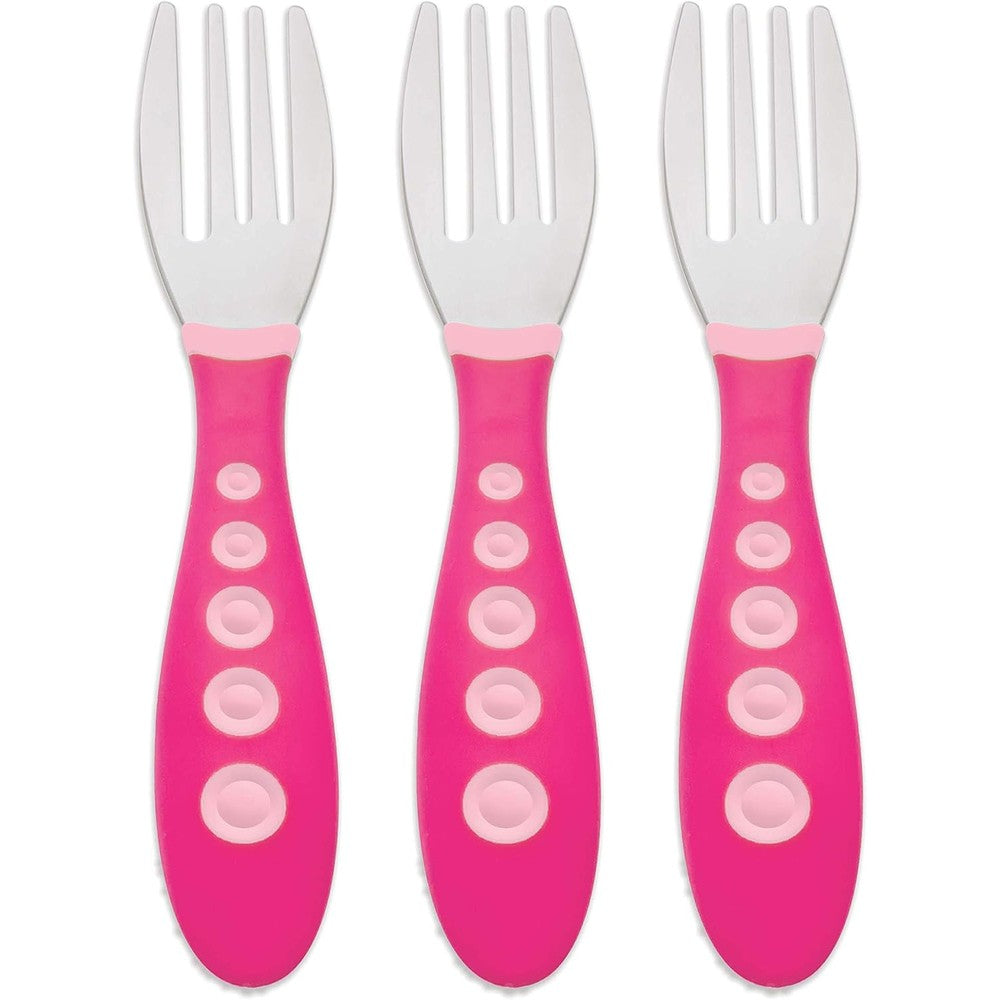 First Essentials by NUK Kiddy Cutlery Forks 3 count pack front view