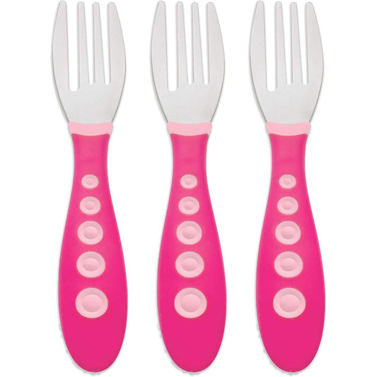 First Essentials by NUK Kiddy Cutlery Forks 3 count pack front view