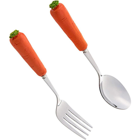 Kakowely Milisten kids stainless steel spoon and fork set front view for toddler self feeding training