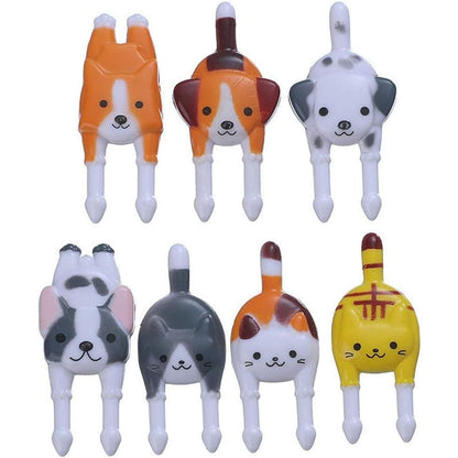 Tustao 7 piece reusable animal food picks set front view