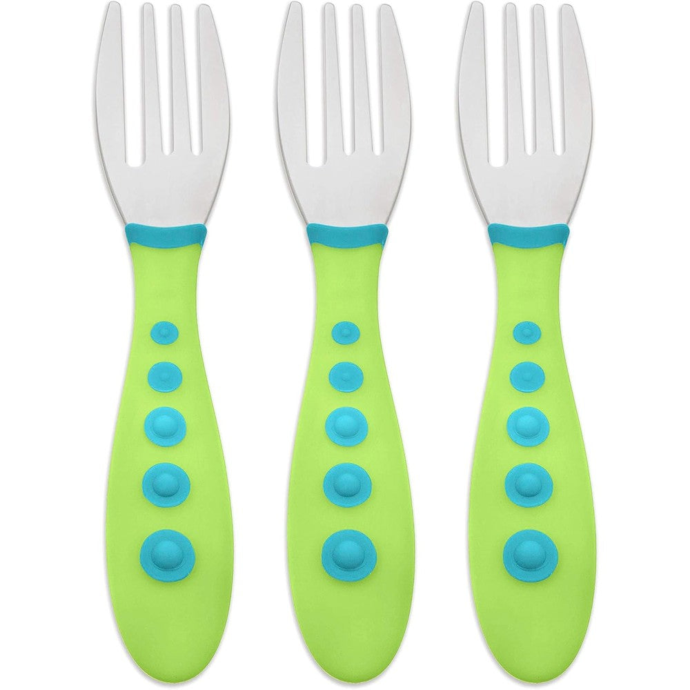 NUK First Essentials Kiddy Cutlery Forks three piece set front view