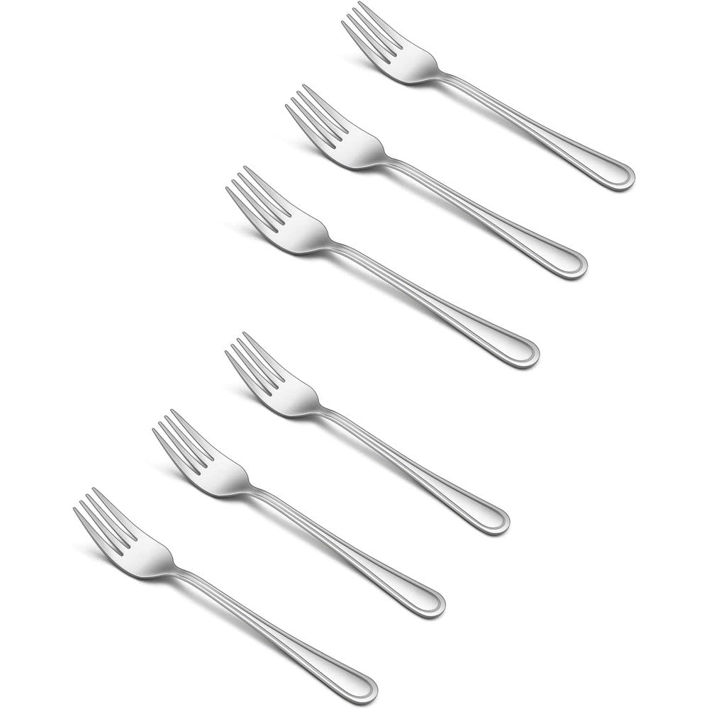TeamFar 6 piece stainless steel toddler fork set front view