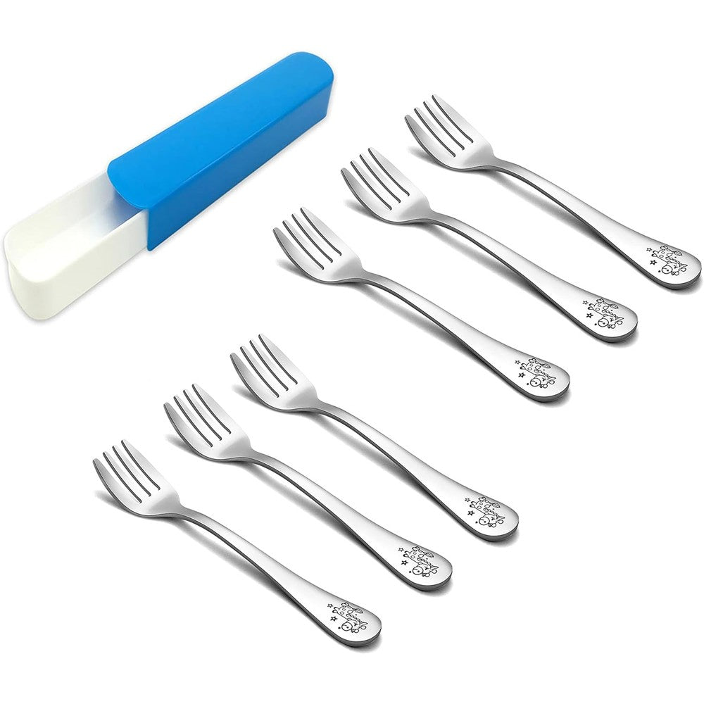 TeamFar stainless steel toddler fork set front view