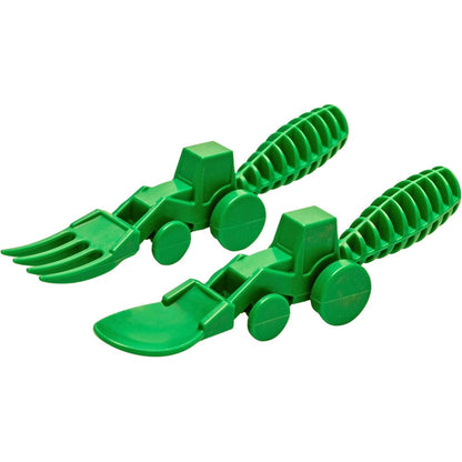 Constructive Eating tractor fork and spoon set front view