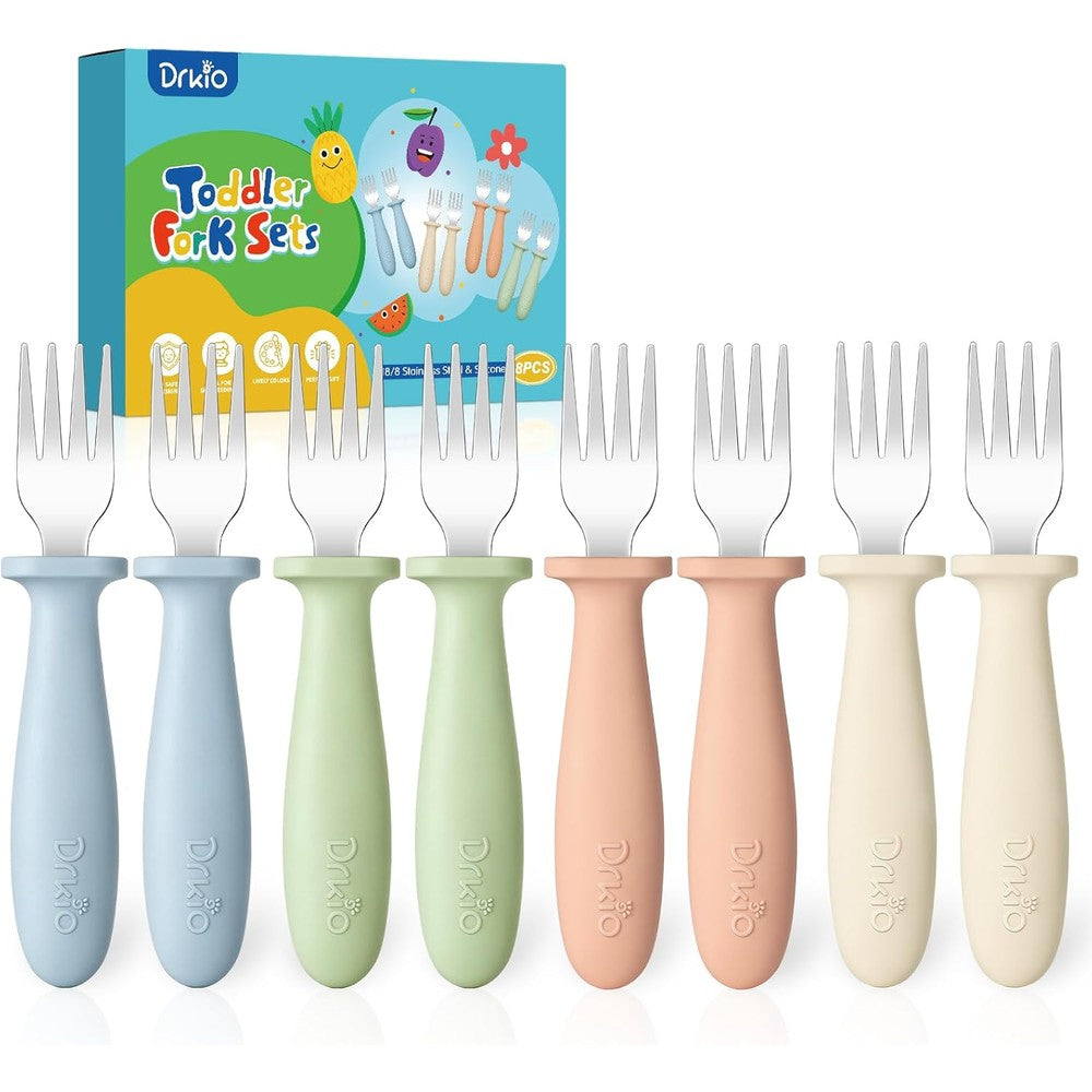 Drkio 8 piece toddler fork set front view