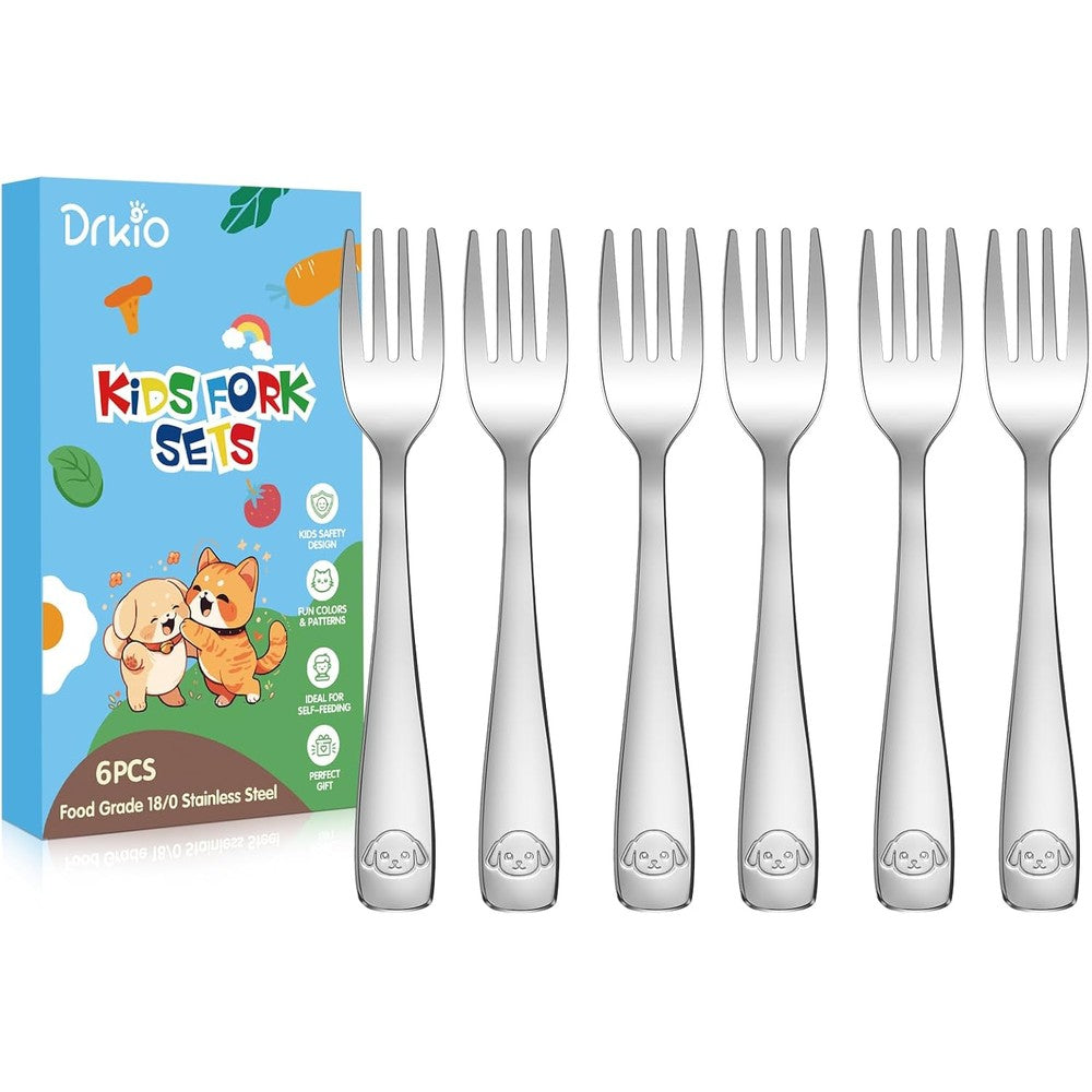 Drkio stainless steel toddler forks set of six