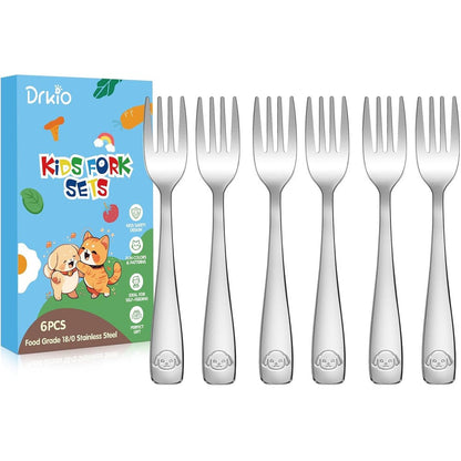 Drkio stainless steel toddler forks set of six