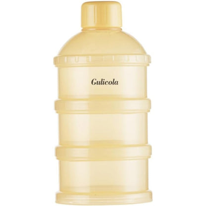 Gulicola baby stackable formula dispenser front view showing multi layer travel milk powder storage compartments.