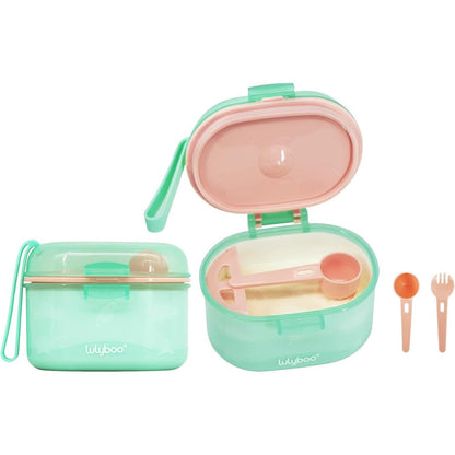 Lulyboo Baby Formula Milk Powder Container green front view for travel storage.