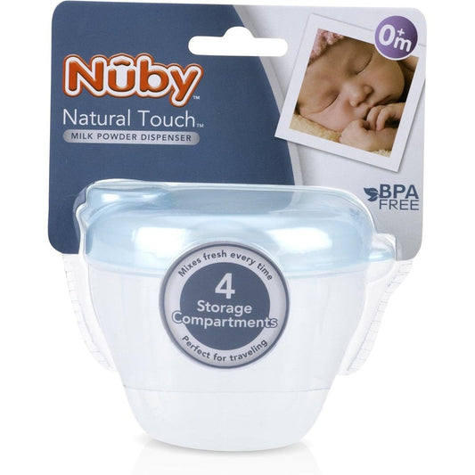 Nuby Natural Touch Milk Powder Dispenser front view showing four compartments