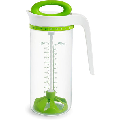 Munchkin Smart Blend Formula Mixing Pitcher green front view with clear capacity markings.